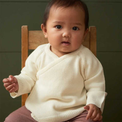 Nature Baby Cream Merino Knit Kimono Jumper