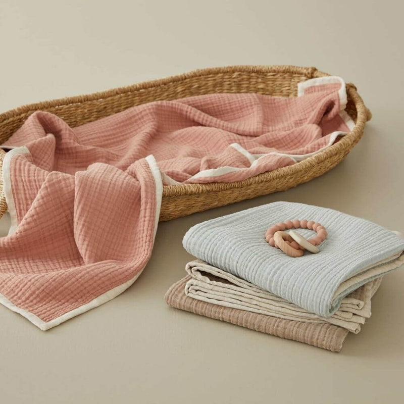 Nordic Kids Desert Pink Muslin Cotton Blanket-Toys-Baby Gifts-Mornington Peninsula