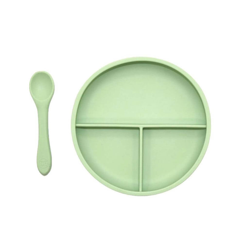 O.B Designs Mint Divided Plate & Spoon Set