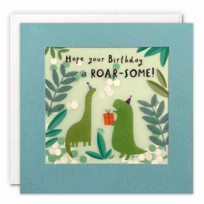Roar-some Paper Shakies Birthday Card