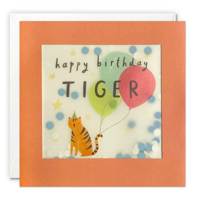 Tiger Paper Shakies Birthday Card