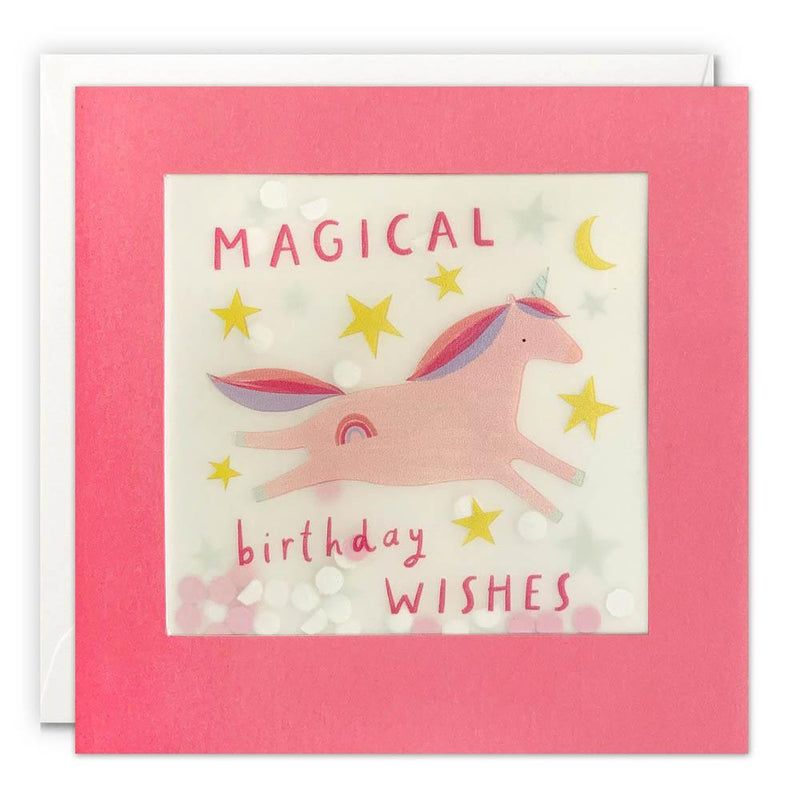 Unicorn Paper Shakies Birthday Card