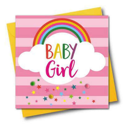 Baby Girl Pom Pom Card