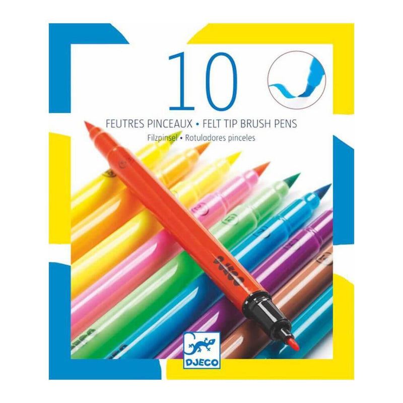 Djeco 10 Felt Brushes: Pop Colour