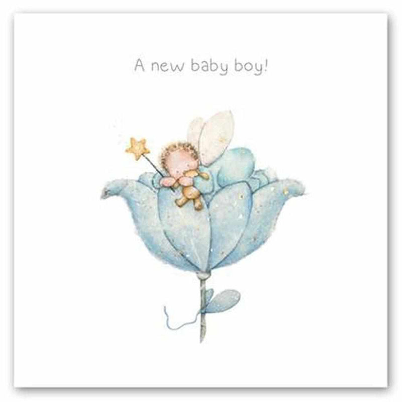 Flower New Baby Boy Card