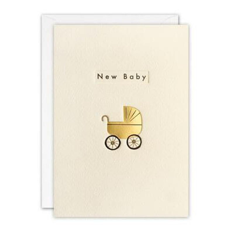 Gold Pram New Baby Card